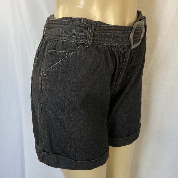 DEMOCRACY Jeans Women’s Black Faded Shorts Size 6 Belted Elastic Waist NWOT - Picture 5 of 8